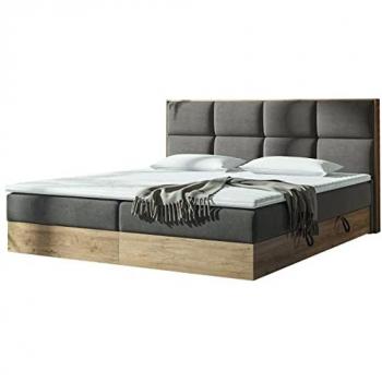 Cama continental Cleveland 175, Doble, Tapiz Soro 97, Roble dorado, 180x200 cm, Somieres, 188x212x103 cm