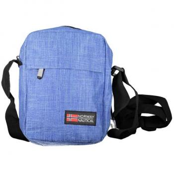 Norway 1963 Adjustable Strap Blue Polyester Messenger Bag with Multiple Pockets