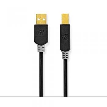 Cable USB 2.0 A Macho - B Macho 2.00 m 480 Mbps Antracita PVC
