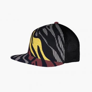 Gorra Buff Black Kelsy para mujer y Gorra Buff Pack Trucker negra y amarilla infantil