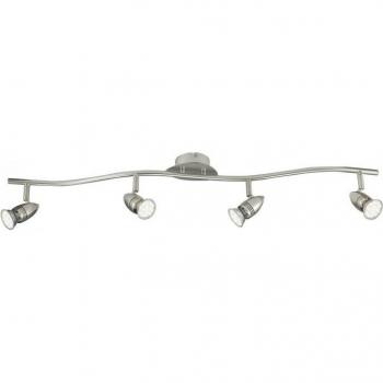 Proyector barra LED orientable 4 bombillas Metal Níquel 400lm 2700K 94.5x16.5cm