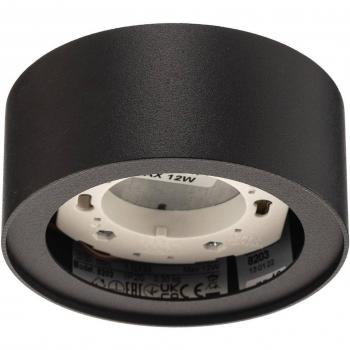Foco empotrable de techo Flea de acero negro