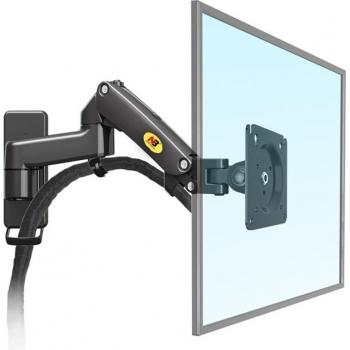 Soporte de pared NB F150 para televisor LCD y LED de 17-27 pulgadas, brazo con resorte de gas, carga máxima de 2-7 kg, aleación de aluminio, disponible en plata y negro