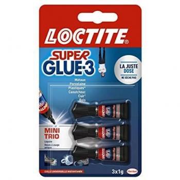 Loctite Super Glue-3 Original Mini Trio, pegamento universal con triple resistencia, adhesivo transparente, pegamento instantáneo y fuerza instantánea, 2 x 3 x 1 g