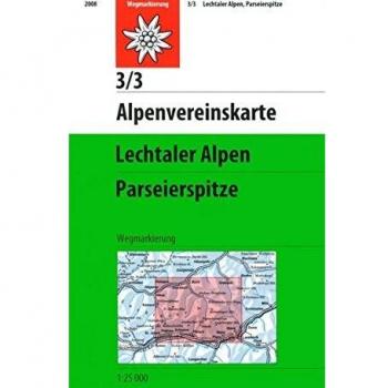 Mapa topográfico excursionista Lechtaler Alpen - Parseierspitze 1:25.000