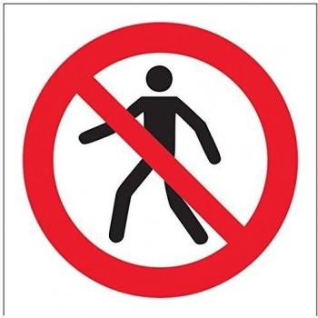 vsafety 51002 – AF-S prohibición Logo Sign, autoadhesivo, no entrada, cuadrada, 100 mm x 100 mm), color negro, rojo