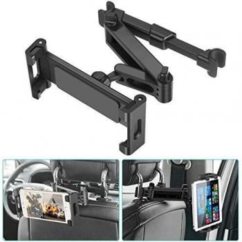 SAWAKE Soporte Tablet Coche,Soporte Tableta Reposacabezas de 5,5 a 12,90, Soporte Asiento Universal Ajustable 360°,Car Tablet Holder para iPad Pro, iPad Mini, Tabletas, Kindle, E-Redear