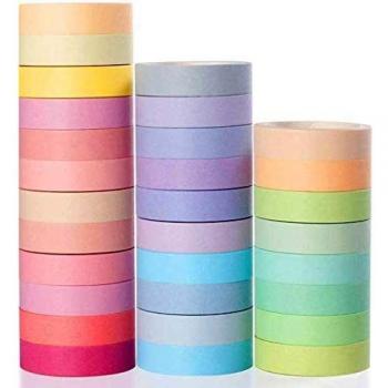 YUBX Flaco Washi Tape Set Masking Tape cinta adhesiva decorativa Washi Glitter Adhesivo 10MM De ancho 30 Rollo
