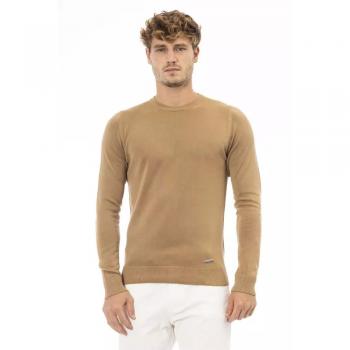 Baldinini Beige Modal Sweater - IT48 | M, Round-neck Knitwear, Male, Size: M