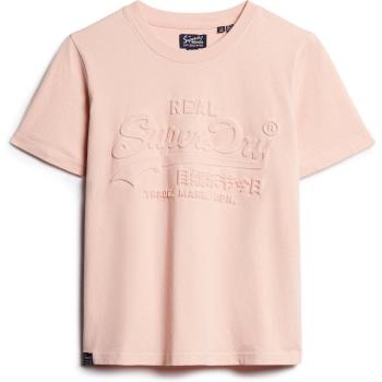 Camiseta de corte relajado con relieve para mujer en color rosa de Superdry