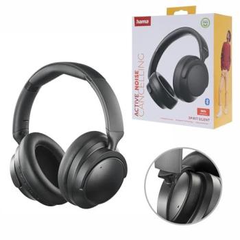 Auriculares Bluetooth Hama Spirit Silent con Cancelación Activa de Ruido, Micrófono Integrado, Diadema Ajustable y Carga USB-C - Negros