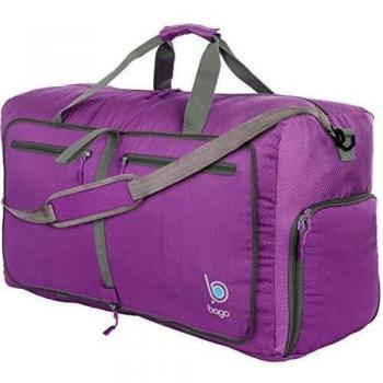 Bago 80L Duffle Bag for Women & Men - 27 Travel Bag Large Foldable Duffel Bag, Purple, Large 80 Liters