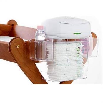 Prince Lionheart Nappy Depot | Hangs On Changing Table | Nappy Changing Accessory | Clear The Clutter | Organiser | Tray & Side Compartments | Holds 18 Large Nappies & Changing Essentials