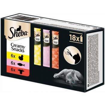 Sheba Creamy Snacks para Gatos - Pack Mixto - 18 x 12 g