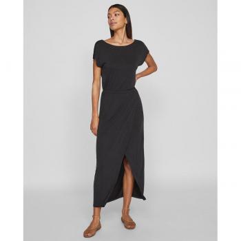 Vestido midi manga corta VIMODALA negro con detalle calado