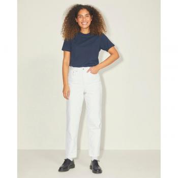 JJXX Women's High-Waisted White Denim Mom Fit Jeans - Lisbon Style
