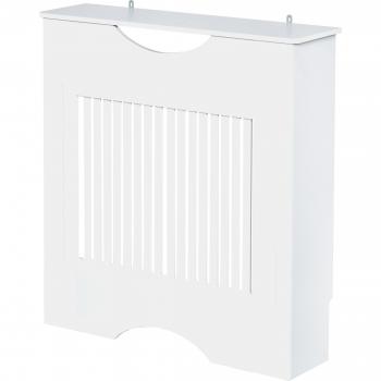 Cubre Radiador HOMCOM 78x19x82 cm con Estante - Blanco