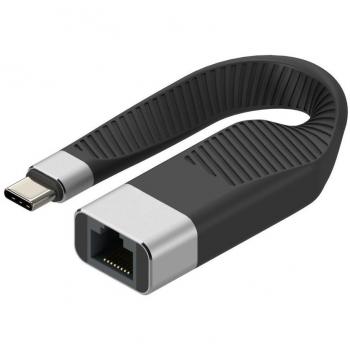 Cabo Corto Piatto USB-C Maschio a RJ45 Femmina FPC 14,4 cm - Adaptador de Red Gigabit