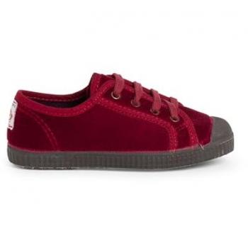 Zapatillas de Terciopelo Burdeos con Cordones para Niños Talla 37