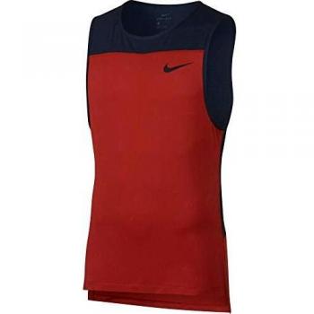Nike M NP Tank LV Camiseta, Hombre, Mystic Red/Obsidian/Black, M