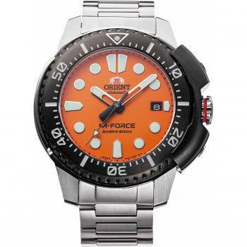 Orient M-Force Automatic Diver's Watch 45mm, Orange Dial, 200M Water Resistant