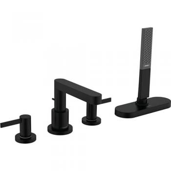 Grifo monomando para bañera y ducha Hansgrohe Finoris 4 orificios con sBox, acabado negro mate, modelo 76444670