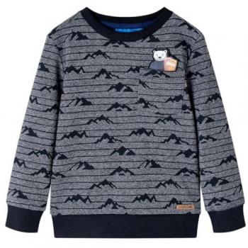 Sudadera para Niños con Estampado de Colinas Ropa Infantil Azul Marino Mélange 104