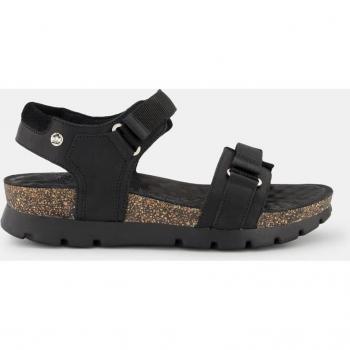 Sandalias de mujer Panama Jack en negro con tiras gruesas y doble cierre adherente
