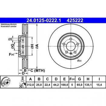 Disco de freno ATE 24.0125-0222.1