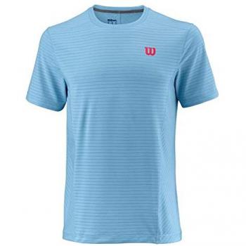 Wilson M UWII Linear Crew - Camiseta, Hombre, Azul