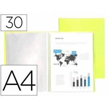 Carpeta Liderpapel Escaparate 30 Fundas Polipropileno DIN A4 Amarillo