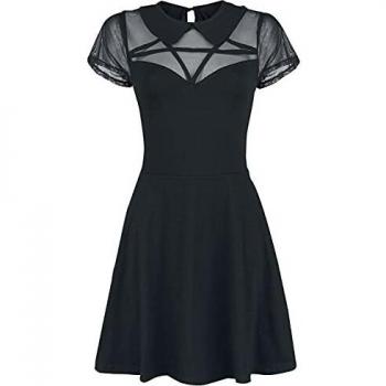 Heartless Hex Wednesday Mujer Vestido Corto Negro S, 95% algodón, 5% elastán,
