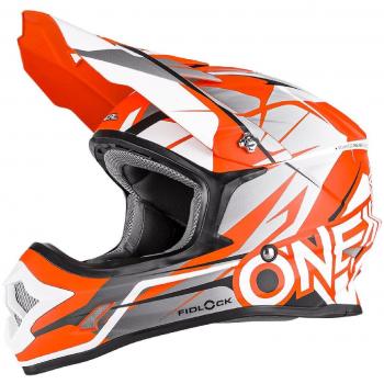 O'Neal 3Series Helm Freerider Fidlock Orange Grau MX Motocross Enduro Quad Cross, 0626-20, Größe XXL