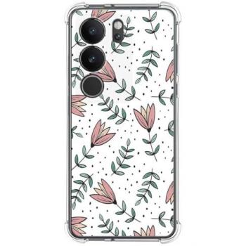 Funda Antigolpes de Silicona para Vivo V29 5G con Diseño de Flores 01