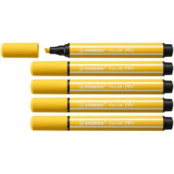 STABILO Pen 68 MAX - Rotulador Amarillo 5 pieza(s)