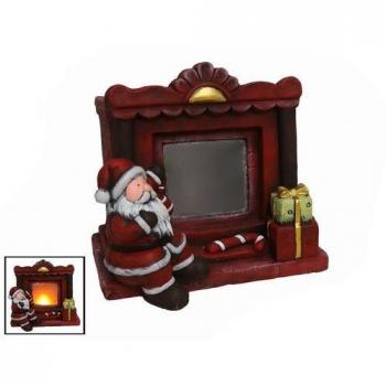 Escena Decoración Navidad Chimenea Luces Papá Noel 31 X 24.5 X 28 Cm