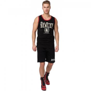 Camiseta sin mangas Benlee Pittsfield negra, blanca y roja - XL