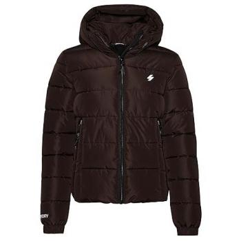 Chaqueta Acolchada con Capucha Superdry Spirit Sports Marrón Chocolate para Mujer, Material Resistente al Agua