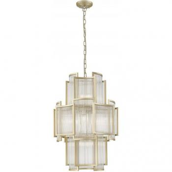 Colgante de techo Impex Antigua de cristal dorado con 11 bombillas y 92 cm de altura