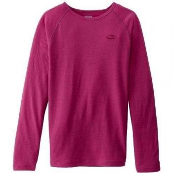 Icebreaker Shirt Unterhemd langarm Kids Oasis Long Sleeve Crewe - Top interior térmico para niño, color magenta, talla DE: 06