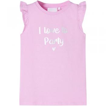 Camiseta infantil de manga volante color lila 128