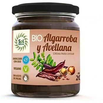 SOLNATURAL Crema DE ALGARROBA Y AVELLANAS Bio 200 g, Estándar, Único