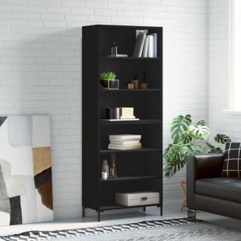Armario alto de madera multicapa negro 69,5x32,5x180 cm