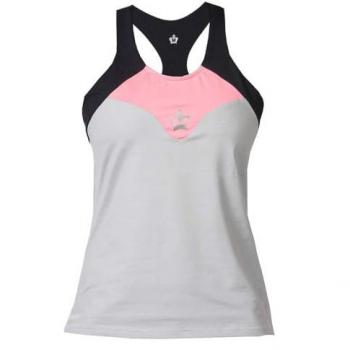 Camiseta Black Crown Marta Marrero Arucas Gris Coral Sin Mangas Mujer