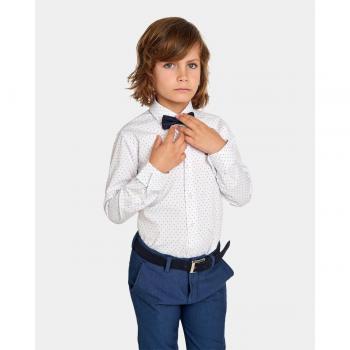 Camisa Spagnolo cuello cutaway estampado blanco para niño