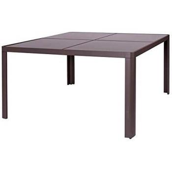 Mesa Comedor de Aluminio marrón para terraza y Exterior Garden - LOLAhome