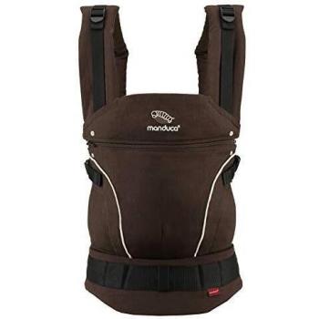 manduca First Mochila Portabebes > HempCotton Brown-Ecru/marrón-natural < Porta Bebe de Cáñamo y Algodon Organico, Cinturon Ergonomico & Extension de Espalda, 3 Posiciones de Llevar
