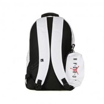 Mochila NIKE JAN AIR SCHOOL 9B0503 001 Blanco con estuche Jordan, modelo 9B0503, color blanco, talla única