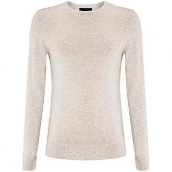 oodji Ultra Hombre Jersey Básico con Cuello Redondo, Blanco, ES 46-48 / S