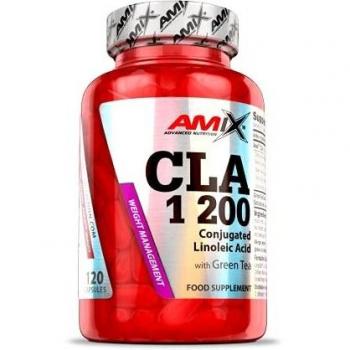AMIX - Complemento Alimenticio - CLA 1200 - 120 Comprimidos - Sin Estimulantes - Suplemento con Ácido Linoleico y Té Verde - Potente Antioxidante - Quemador de Grasa